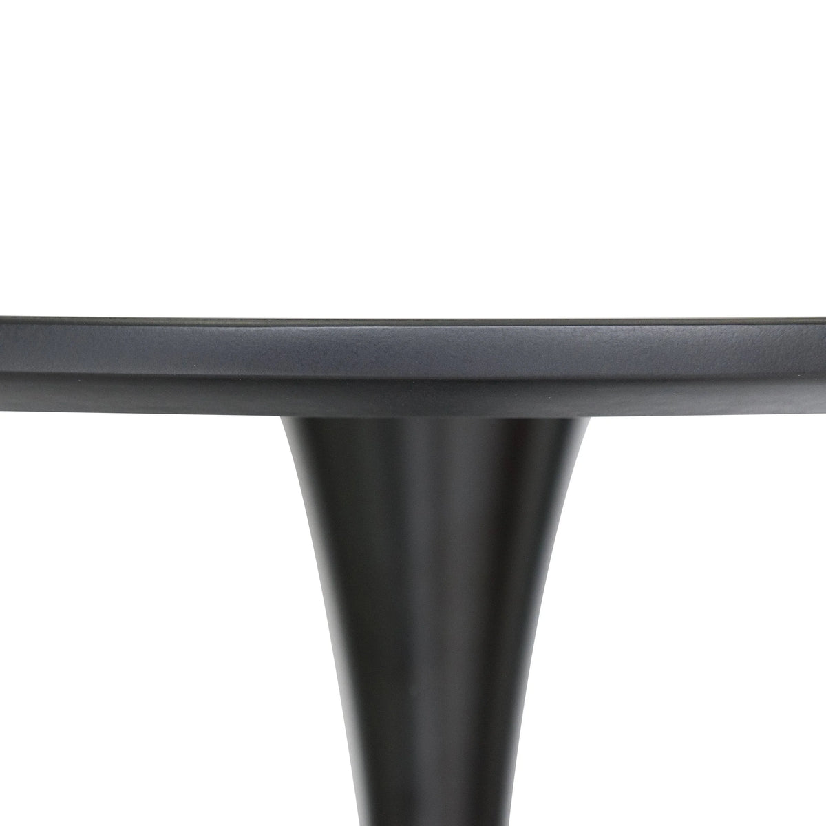 Bristol 5-Piece Dining Set 35" Round Dining Table in Black Iron - 4 ABS Plastic Side Chair in Gold Base - Elax Furniture
