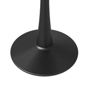 Bristol 5-Piece Dining Set 35" Round Dining Table in Black Iron - 4 ABS Plastic Side Chair in Gold Base - Elax Furniture
