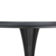 Bristol 5-Piece Dining Set 35" Round Dining Table in Black Iron - 4 ABS Plastic Side Chair in Gold Base - Elax Furniture