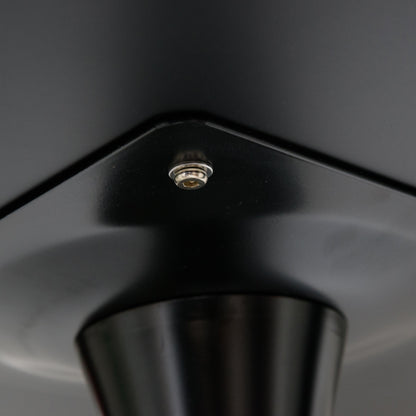 Bristol 5-Piece Dining Set 35" Round Dining Table in Black Iron - 4 ABS Plastic Side Chair in Gold Base - Elax Furniture