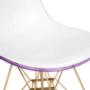 Bristol 5-Piece Dining Set 35" Round Dining Table in Black Iron - 4 ABS Plastic Side Chair in Gold Base - Elax Furniture