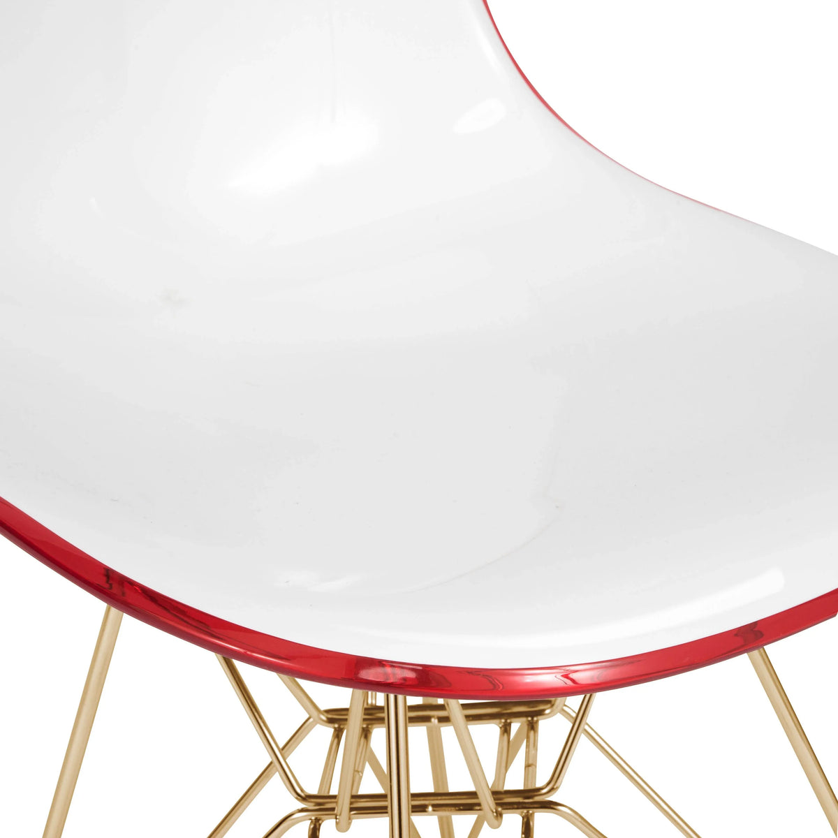 Bristol 5-Piece Dining Set 35" Round Dining Table in Black Iron - 4 ABS Plastic Side Chair in Gold Base - Elax Furniture
