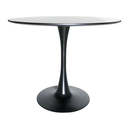Bristol Modern Round Dining Table with Wood Top and Iron Pedestal Base - Elax Furniture