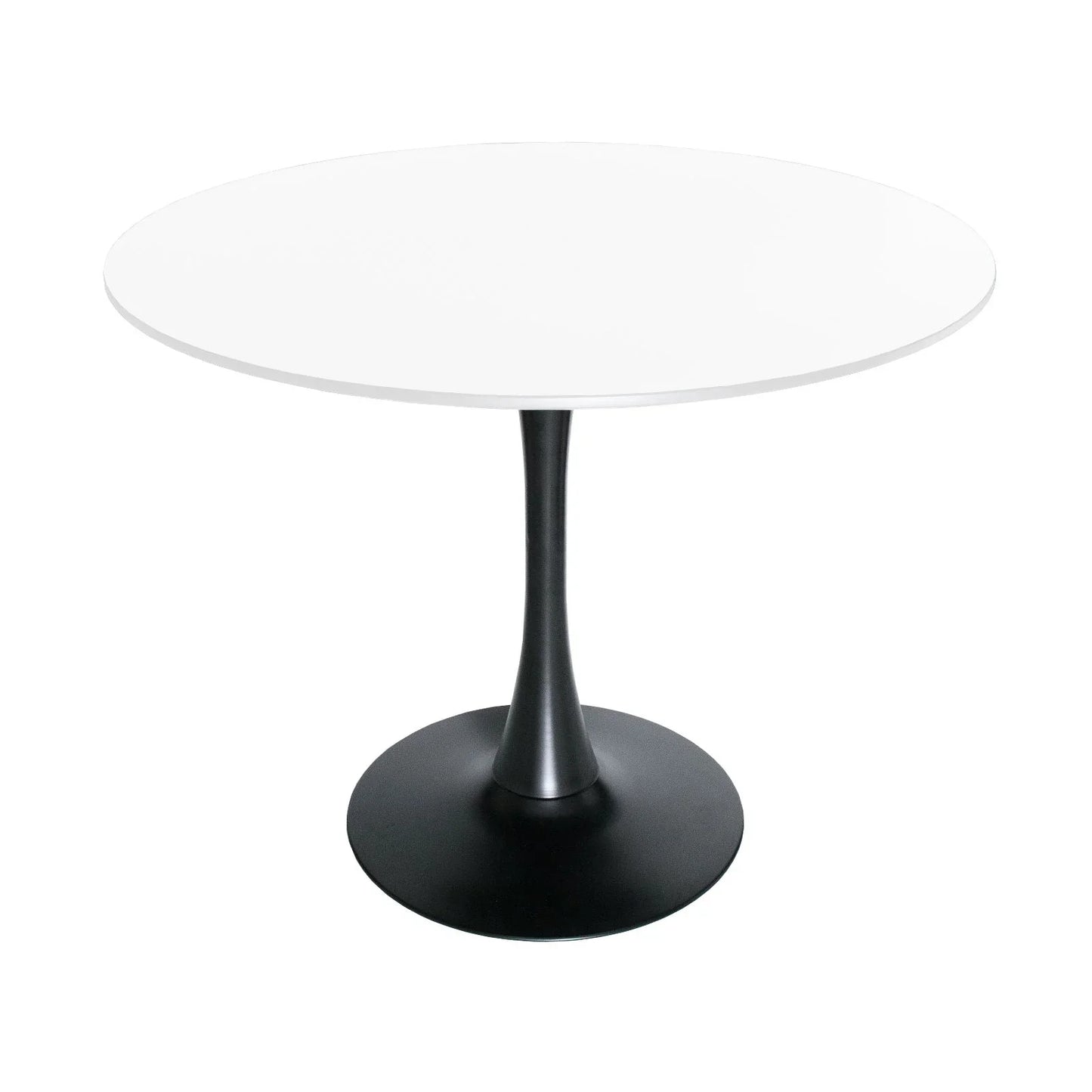 Bristol Modern Round Dining Table with Wood Top and Iron Pedestal Base - Elax Furniture
