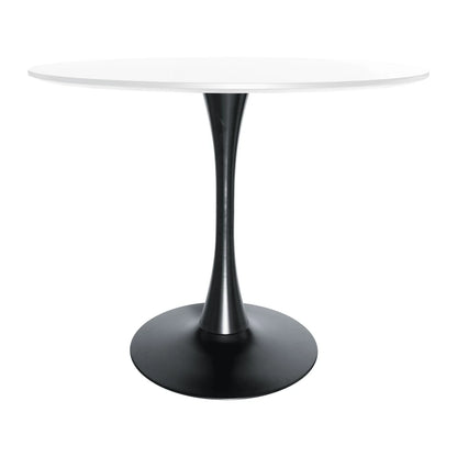 Bristol Modern Round Dining Table with Wood Top and Iron Pedestal Base - Elax Furniture