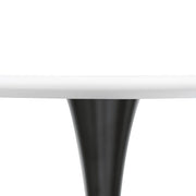 Bristol Modern Round Dining Table with Wood Top and Iron Pedestal Base - Elax Furniture