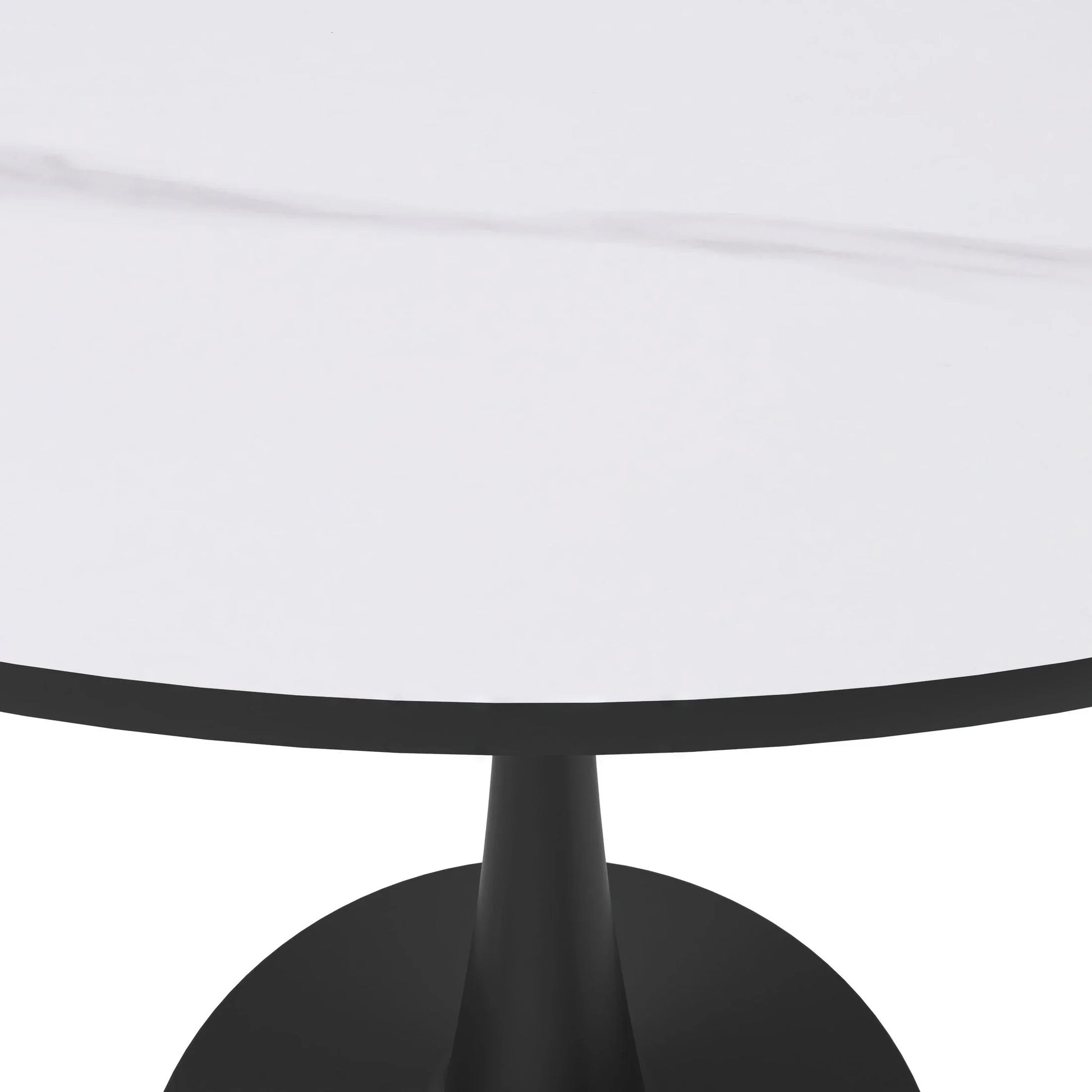Bristol 35" Round Dining Table with Sintered Stone Tabletop in Black Steel - Elax Furniture