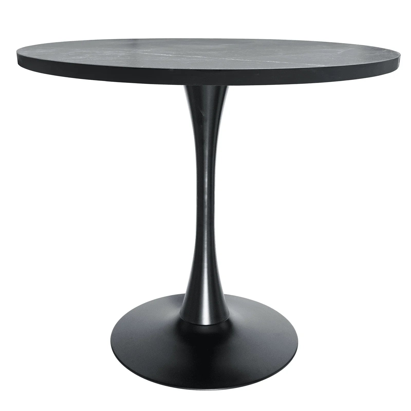 Bristol Modern Round Dining Table with 36" MDF Tabletop and Black Iron Pedestal Base - Elax Furniture