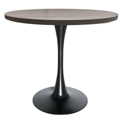 Bristol Modern Round Dining Table with 36" MDF Tabletop and Black Iron Pedestal Base - Elax Furniture