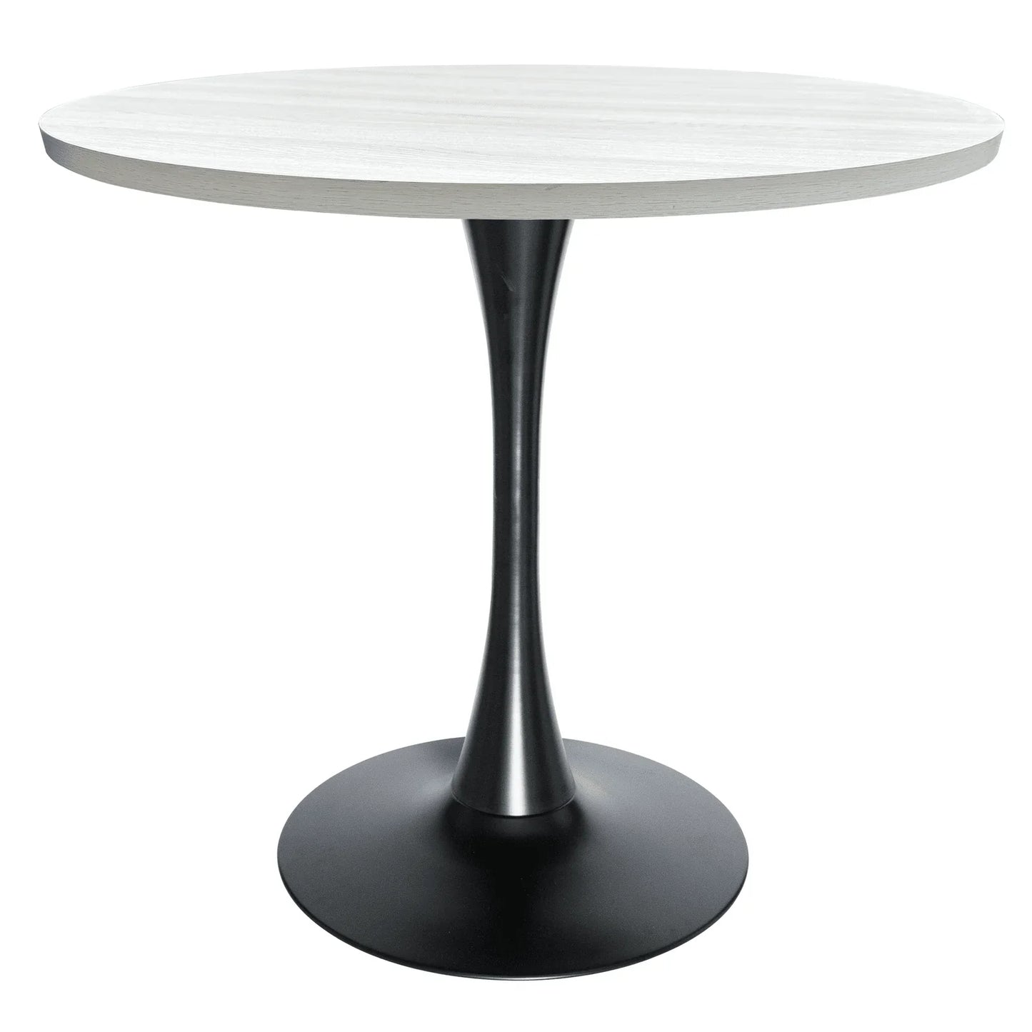 Bristol Modern Round Dining Table with 36" MDF Tabletop and Black Iron Pedestal Base - Elax Furniture