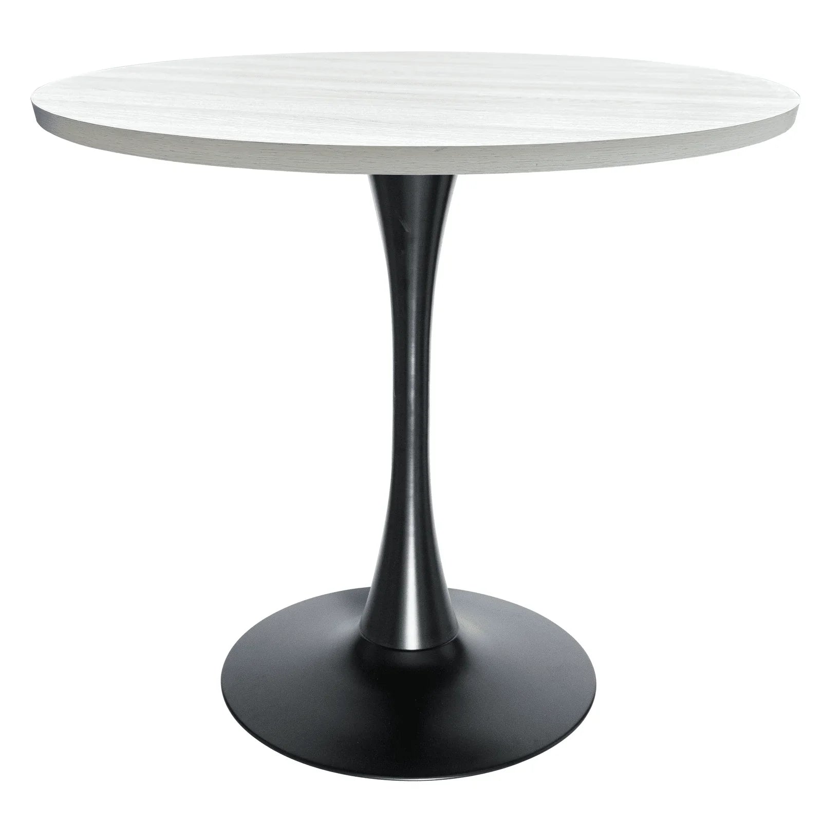 Bristol Modern Round Dining Table with 36" MDF Tabletop and Black Iron Pedestal Base - Elax Furniture