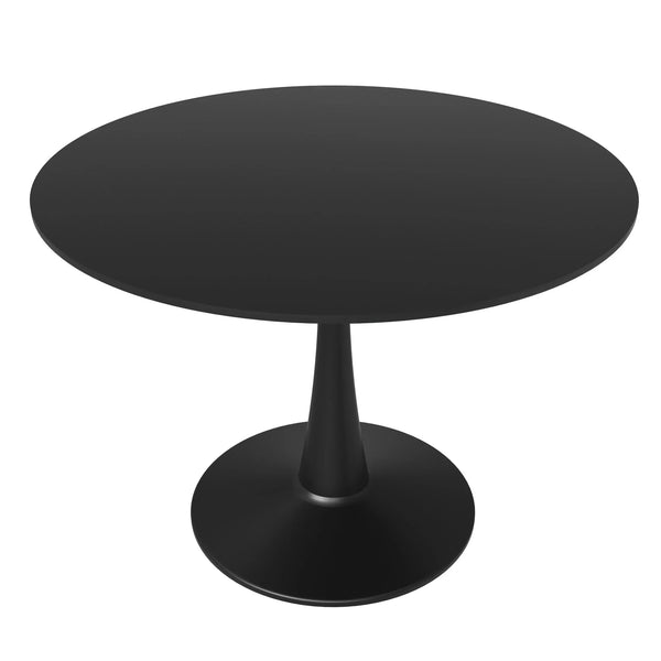 Bristol 40" Round Dining Table with MDF Wood Tabletop in Black Steel - Elax Furniture