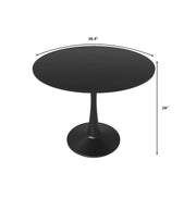 Bristol 40" Round Dining Table with MDF Wood Tabletop in Black Steel - Elax Furniture