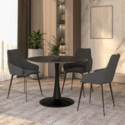 Bristol 40" Round Dining Table with MDF Wood Tabletop in Black Steel - Elax Furniture