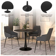 Bristol 40" Round Dining Table with MDF Wood Tabletop in Black Steel - Elax Furniture