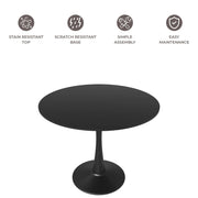 Bristol 40" Round Dining Table with MDF Wood Tabletop in Black Steel - Elax Furniture