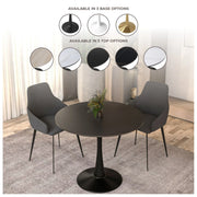 Bristol 40" Round Dining Table with MDF Wood Tabletop in Black Steel - Elax Furniture