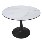 Bristol 40" Round Dining Table with MDF Wood Tabletop in Black Steel - Elax Furniture
