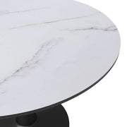 Bristol 40" Round Dining Table with MDF Wood Tabletop in Black Steel - Elax Furniture