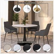 Bristol 40" Round Dining Table with MDF Wood Tabletop in Black Steel - Elax Furniture