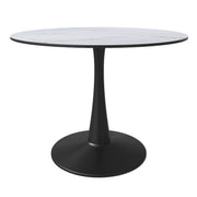Bristol 40" Round Dining Table with MDF Wood Tabletop in Black Steel - Elax Furniture