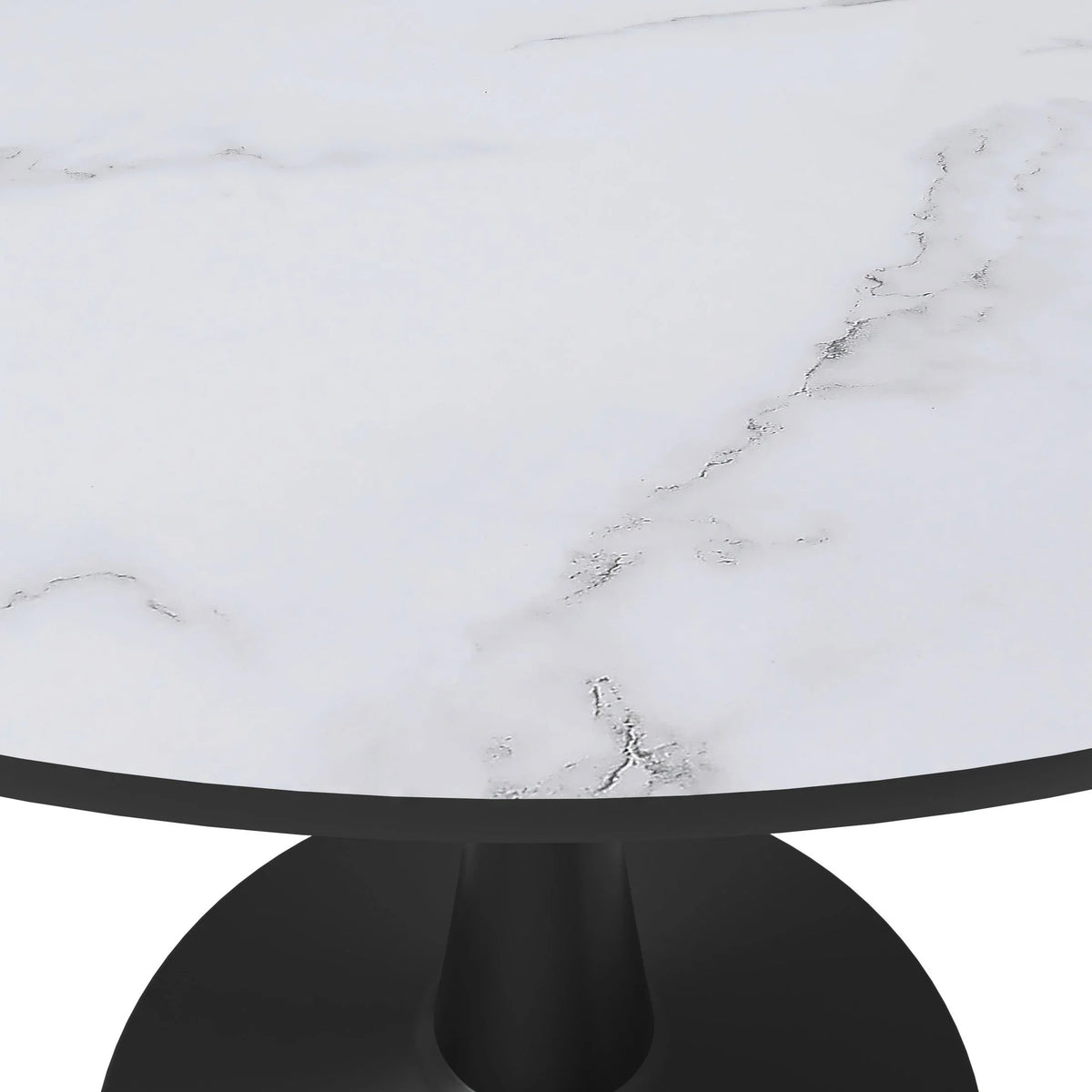 Bristol 40" Round Dining Table with MDF Wood Tabletop in Black Steel - Elax Furniture