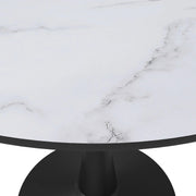 Bristol 40" Round Dining Table with MDF Wood Tabletop in Black Steel - Elax Furniture