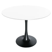 Bristol 40" Round Dining Table with MDF Wood Tabletop in Black Steel - Elax Furniture