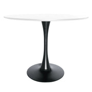 Bristol 40" Round Dining Table with MDF Wood Tabletop in Black Steel - Elax Furniture