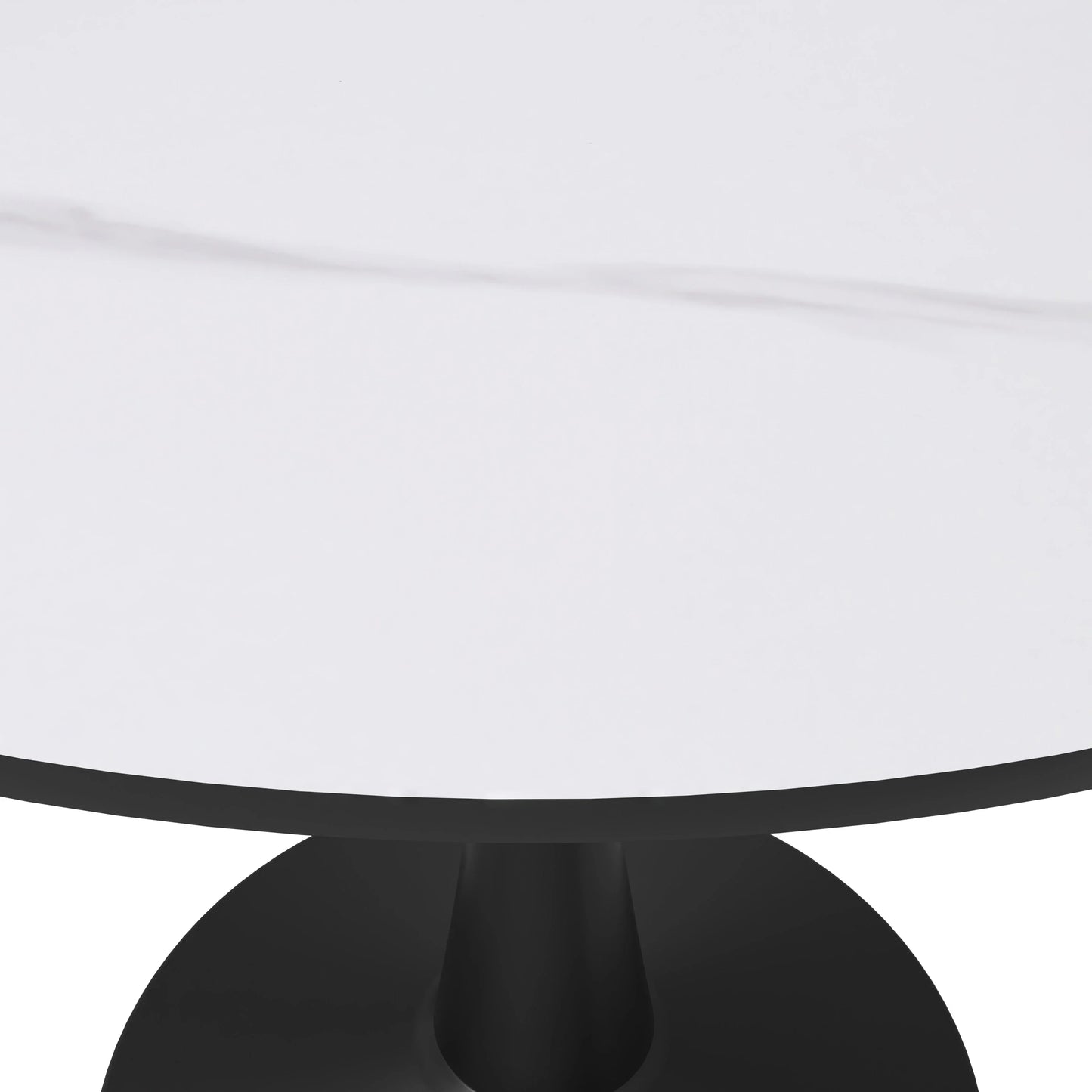Bristol 40" Round Dining Table with Sintered Stone Tabletop in Black Steel - Elax Furniture