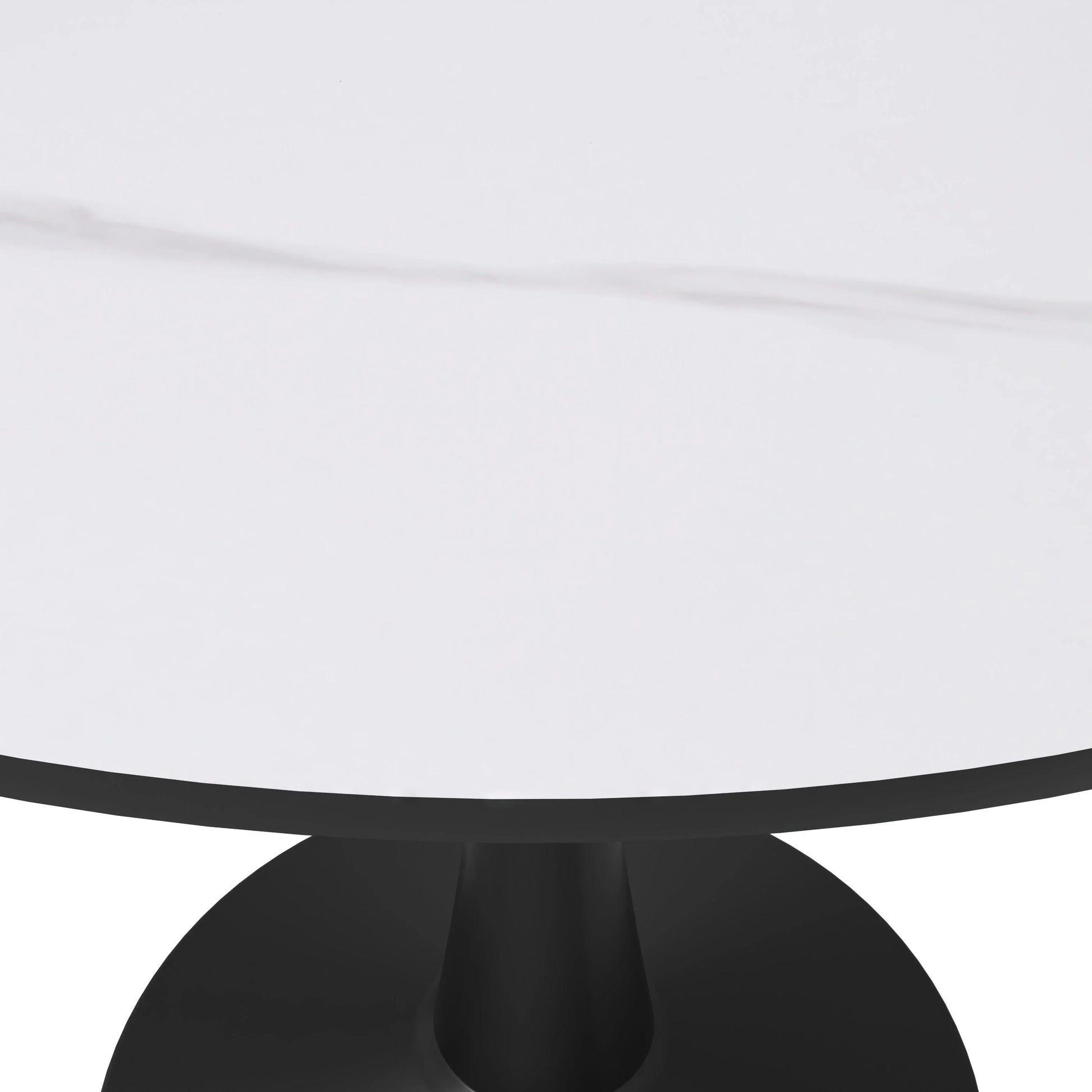 Bristol 40" Round Dining Table with Sintered Stone Tabletop in Black Steel - Elax Furniture