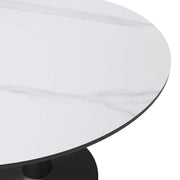 Bristol 40" Round Dining Table with Sintered Stone Tabletop in Black Steel - Elax Furniture