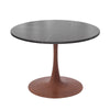 Bristol 24" Round Dining Table with Marbled Black Sintered Stone Top and Steel Pedestal Base