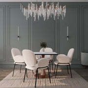 Bristol 27" Square Dining Table with Marbled White MDF Top and Steel Pedestal Base - Elax Furniture
