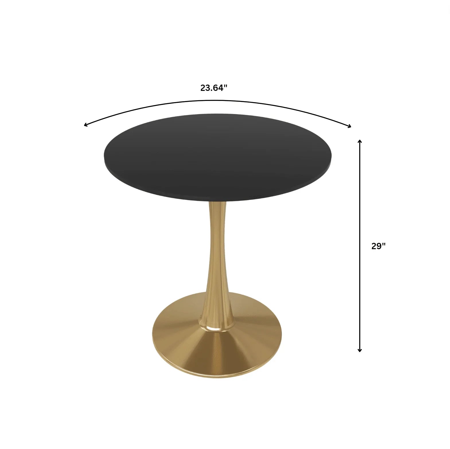 Bristol 24" Round Dining Table with MDF Wood Tabletop in Gold Steel - Elax Furniture