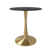 Bristol 24" Round Dining Table with MDF Wood Tabletop in Gold Steel - Elax Furniture