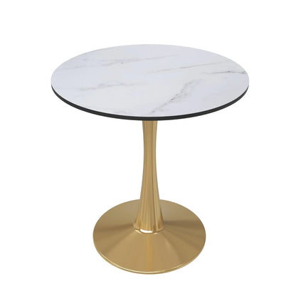 Bristol 24" Round Dining Table with MDF Wood Tabletop in Gold Steel - Elax Furniture