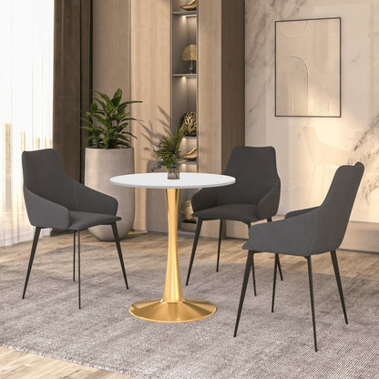Bristol 24" Round Dining Table with MDF Wood Tabletop in Gold Steel - Elax Furniture