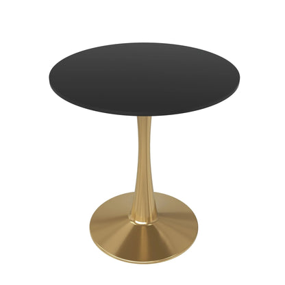 Bristol 27" Round Dining Table with MDF Wood Tabletop in Gold Steel - Elax Furniture