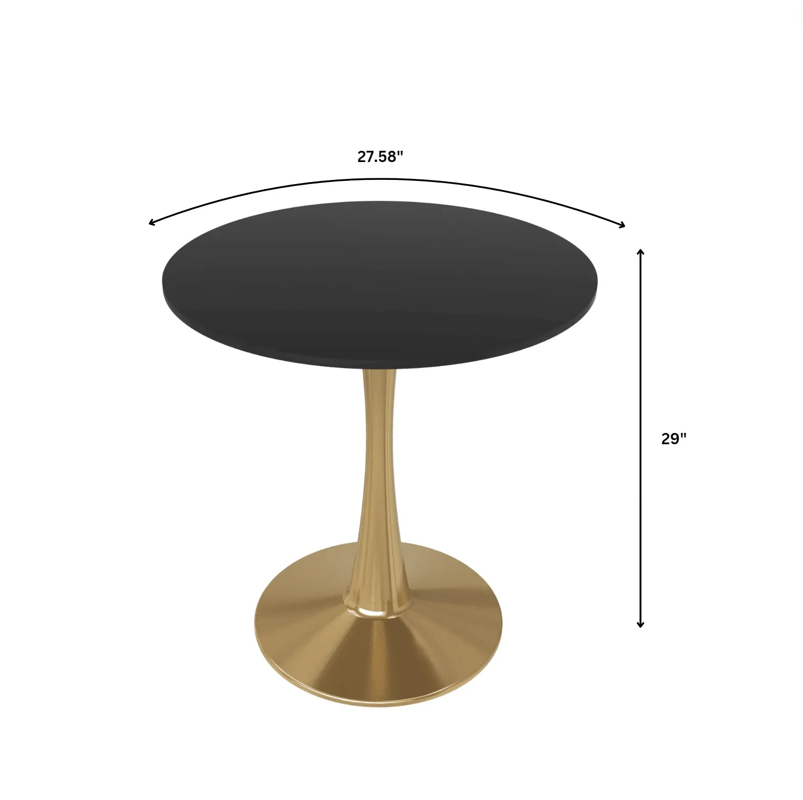 Bristol 27" Round Dining Table with MDF Wood Tabletop in Gold Steel - Elax Furniture