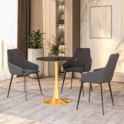 Bristol 27" Round Dining Table with MDF Wood Tabletop in Gold Steel - Elax Furniture