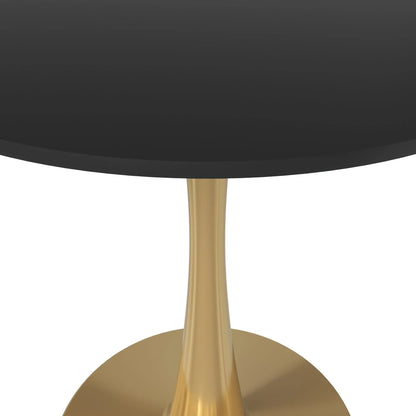 Bristol 27" Round Dining Table with MDF Wood Tabletop in Gold Steel - Elax Furniture