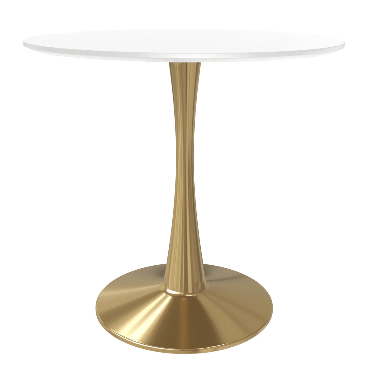 Bristol 27" Round Dining Table with MDF Wood Tabletop in Gold Steel - Elax Furniture