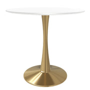 Bristol 27" Round Dining Table with MDF Wood Tabletop in Gold Steel - Elax Furniture