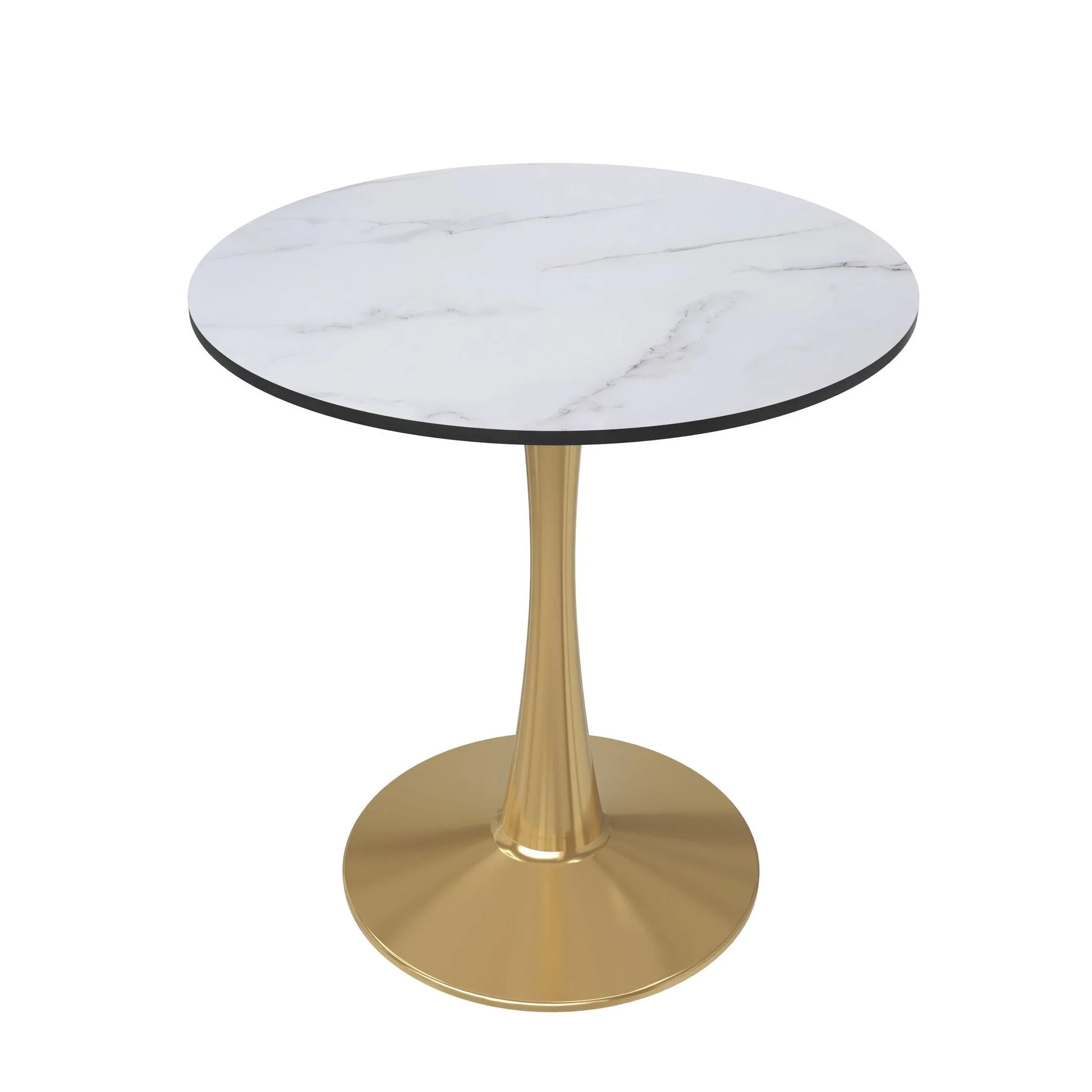 Bristol 27" Round Dining Table with MDF Wood Tabletop in Gold Steel - Elax Furniture