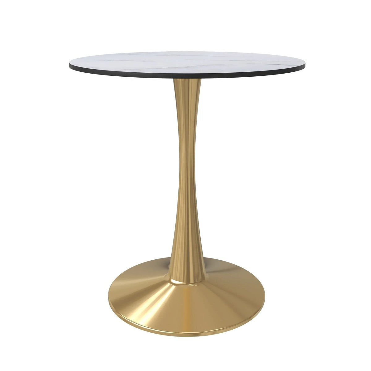 Bristol 27" Round Dining Table with MDF Wood Tabletop in Gold Steel - Elax Furniture