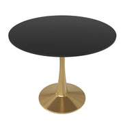 Bristol 31" Round Dining Table with MDF Wood Tabletop in Gold Steel - Elax Furniture