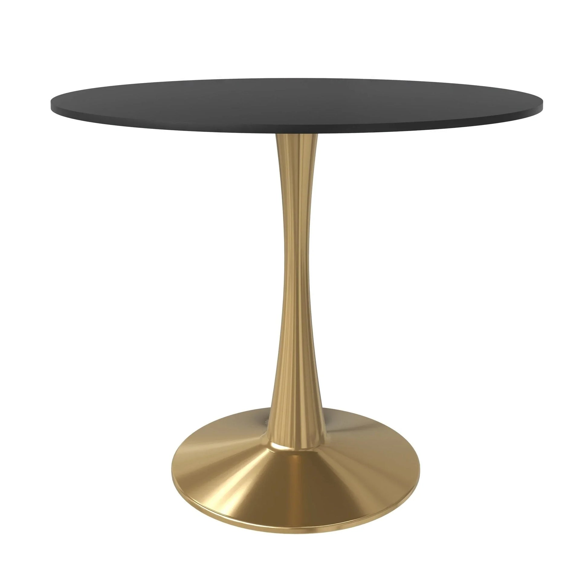 Bristol 31" Round Dining Table with MDF Wood Tabletop in Gold Steel - Elax Furniture