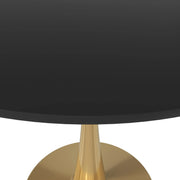 Bristol 35" Round Dining Table with MDF Wood Tabletop in Gold Steel - Elax Furniture