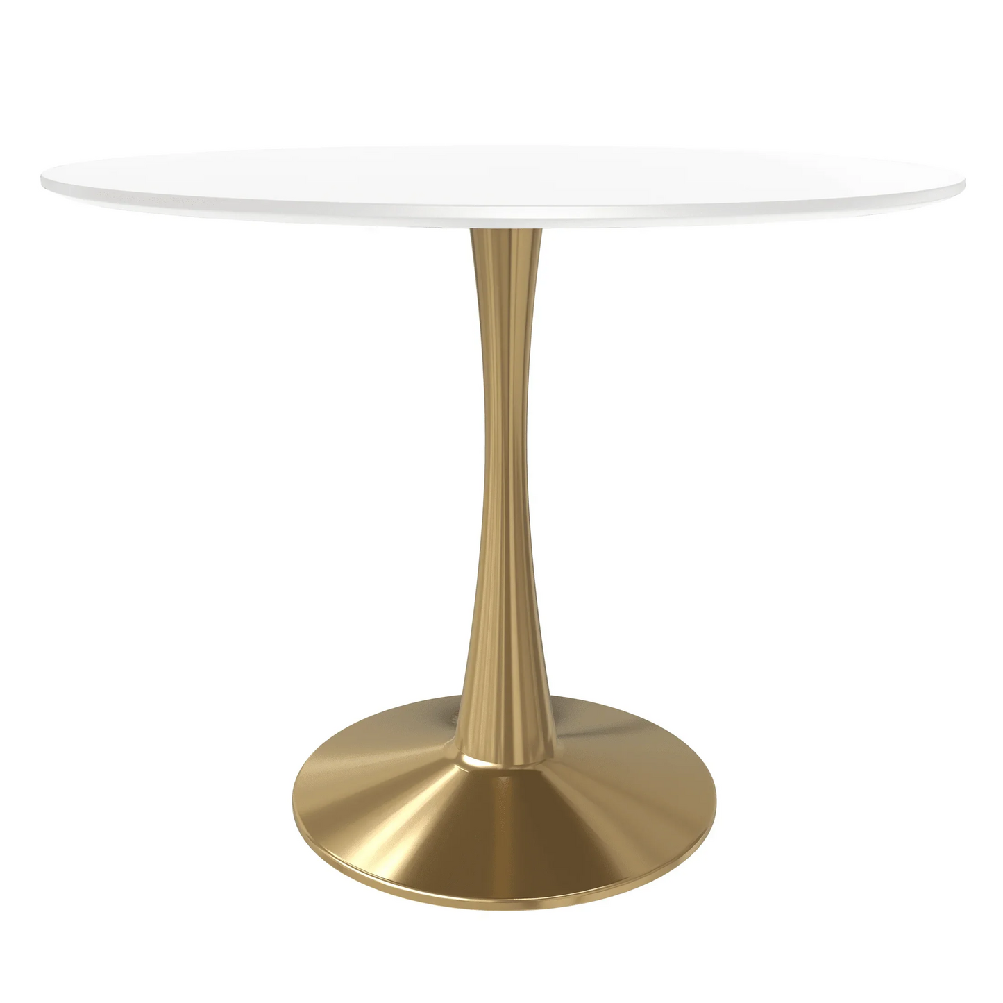 Bristol 35" Round Dining Table with MDF Wood Tabletop in Gold Steel - Elax Furniture